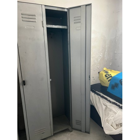 Armadietto doppio in metallo uso spogliatoio 60x180x33 cm