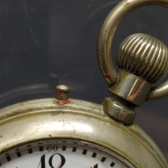 Orologio da tasca Roskopf Echapemen, diametro 57 mm con numeri arabi. Crepato 2
