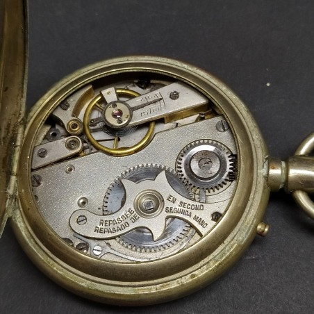 Orologio da tasca Roskopf Echapemen, diametro 57 mm con numeri arabi. Crepato