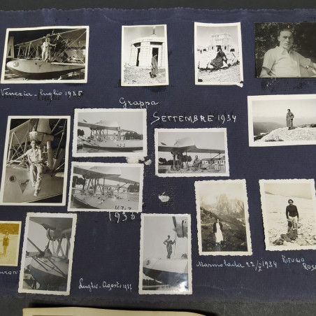 Lotto di 21 fotografie di aviatori e ragazze del popolo degli anni '30