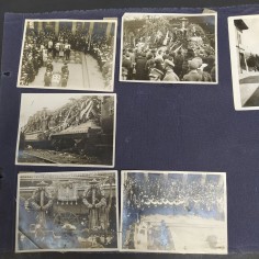 Lotto di 6 fotografie dell'arrivo del Milite Ignoto tratte da un album ingrigite 2