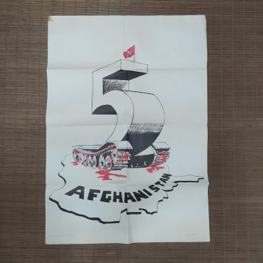 Manifesto Afghanistan 99x70 cm con pieghe e segni di adesivo, 1954