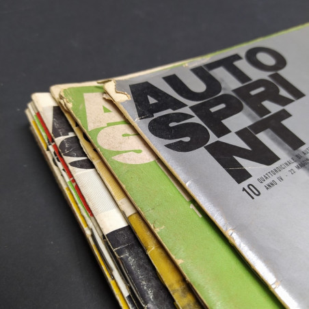 Lotto di 11 riviste autosprint anni 1964, 65 e 66 con sbucciature e macchie