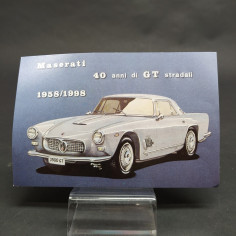 Cartolina celebrativa della vettura Maserati per i 40 anni di GT 1958/1998
