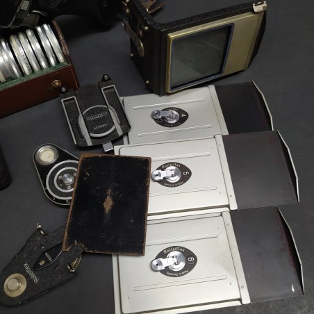 Lotto di accessori per macchina fotografica Rollei comprese lenti, ricambi