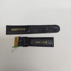 Cinturino da orologio Tissot in pelle nero da 18 cm, fibbia Morellato dorato 2
