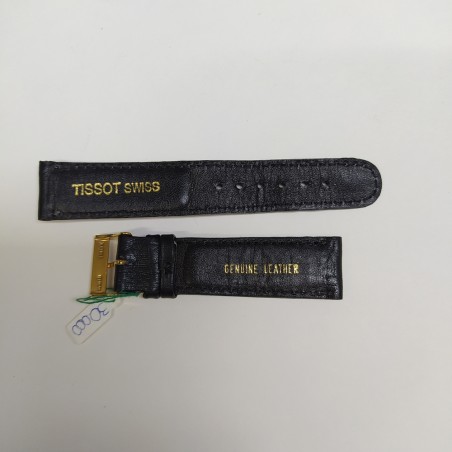 Cinturino da orologio Tissot in pelle nero da 18 cm, fibbia Morellato dorato