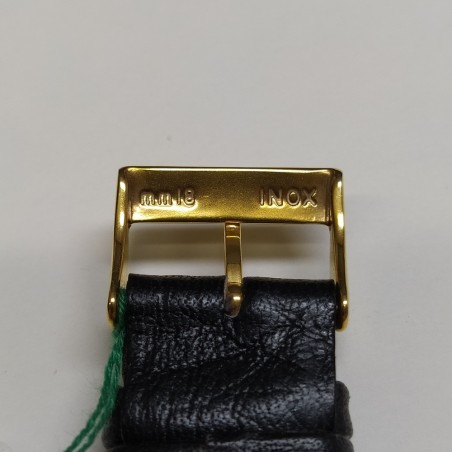 Cinturino da orologio Tissot in pelle nero da 18 cm, fibbia Morellato dorato
