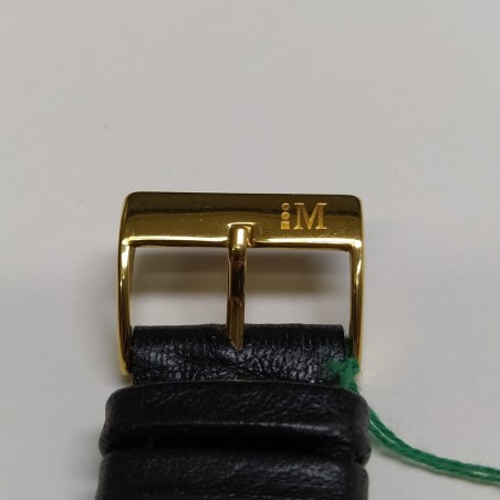 Cinturino da orologio Tissot in pelle nero da 18 cm, fibbia Morellato dorato