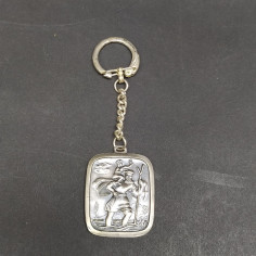 Portachiavi di Friburgo con effige di San Cristoforo. Stemma cittadino smaltato
