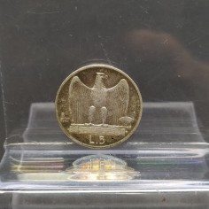 Moneta da 5 Lire Vittorio Emanuele III Re d'Italia 1927 in cofanetto Bolaffi 2