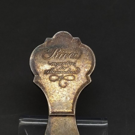 Righello in argento Ricci Argentieri in Alessandria, lunghezza 20 cm, patina