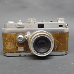 Macchina fotografica francese Foca, obiettivo Oplar  1:2.8, f＝ 5 cm in cuoio
