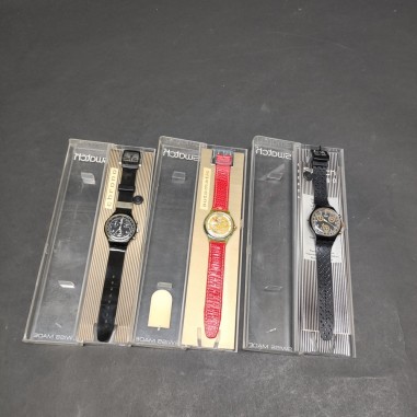 Lotto di 3 orologi Swatch due chrono uno automatico tutti usati