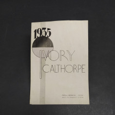 Catalogo di motociclette Ivory-Calthorpe 1935 con ingrigimento della carta