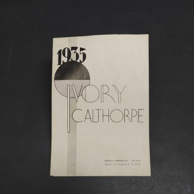Catalogo di motociclette Ivory-Calthorpe 1935 con ingrigimento della carta