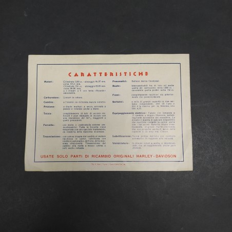 Catalogo delle motociclette Harley-Davidson 1935 con aloni ingialliti