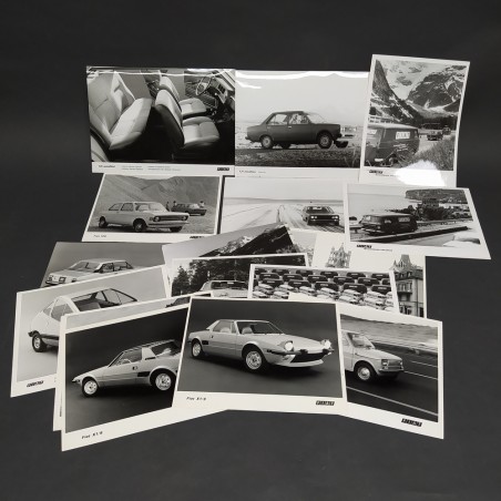 Lotto di 19 fotografie di vetture Fiat degli anni '70 con modelli indicati