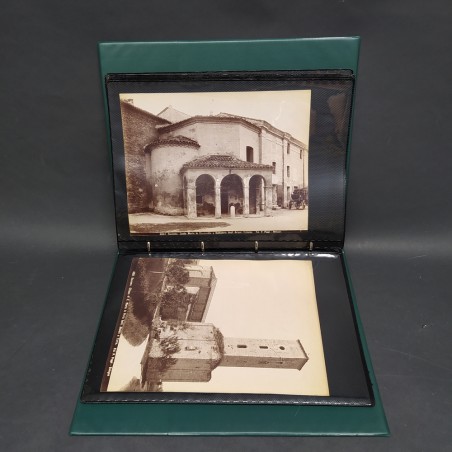 Album con 44 foto di città in Emilia Romagna e di Firenze con alcune annotazioni