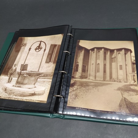 Album con 44 foto di città in Emilia Romagna e di Firenze con alcune annotazioni