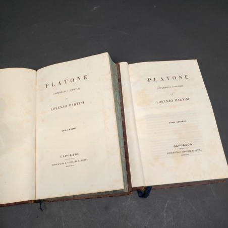 Coppia volumi Platone: Compendiato e comentato da Lorenzo Martini. 1844