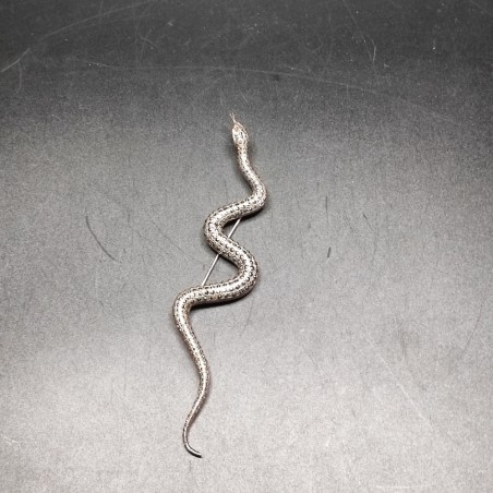 Spilla serpente Art Nuveau in argento 925 con marcasite