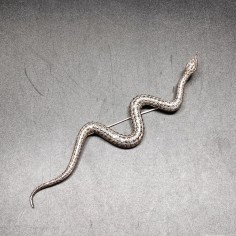 Spilla serpente Art Nuveau in argento 925 con marcasite 2