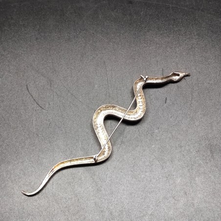Spilla serpente Art Nuveau in argento 925 con marcasite
