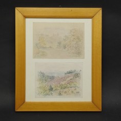 2 dipinti dell'artista Mario Vellani Marchi 18x12,5 cm incorniciati insieme