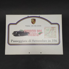 Cartello evento Porsche 356 Friends, Parma 25/09/2005 Passeggiata di Settembre