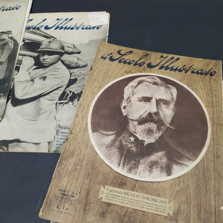 Lotto di 15 riviste Il secolo illustrato 1917-1918. Macchie diffuse e strappi