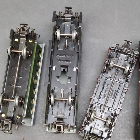 Set Marklin 3103 scala H0 loco vapore carri e carro gru, binari