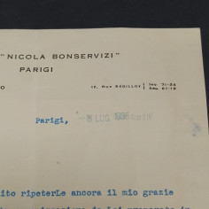 Lettera su carta intestata del Commissario straordinario Fascio di Parigi 1936 2