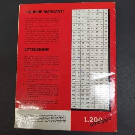 Album di figurine Conosciamo Il mondo, Mondo Flash completato, 1981