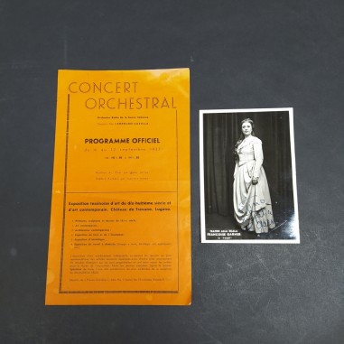 Programma di concerti 1937 e fotografia di Francoise Garner con autografo