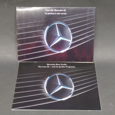 Catalogo auto Mercedes SL in tedesco e cartellina immagini modello SL francese