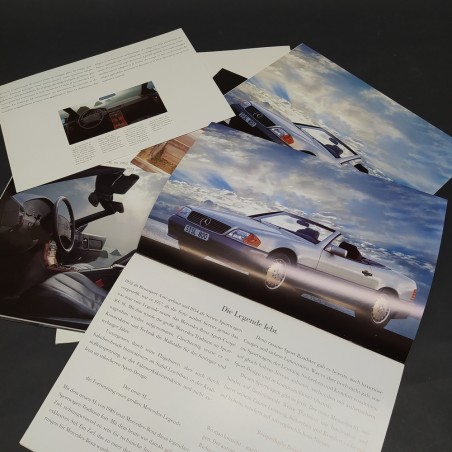 Catalogo auto Mercedes SL in tedesco e cartellina immagini modello SL francese
