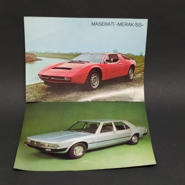 Lotto di 2 cataloghi di automobili Maserati Merak/SS e Quattro porte II. Aloni