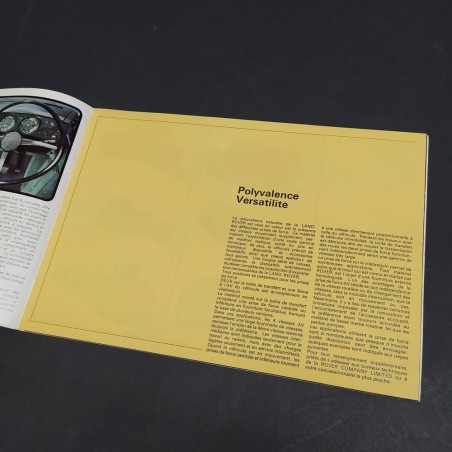 Catalogo delle vetture Land Rover Chassis Long 109'' in francese con pieghe