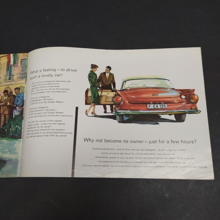 Catalogo delle automobili Auto Union AU1000Sp in inglese con ingrigimento