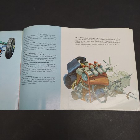 Catalogo delle automobili Auto Union AU1000Sp in inglese con ingrigimento