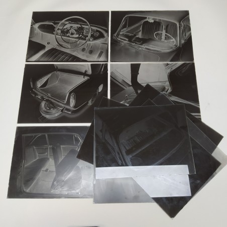 Lotto di 10 lastre fotografiche in vetro ritraenti automobili, probabili Sunbeam