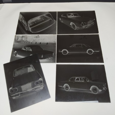 Lotto di 10 lastre fotografiche in vetro ritraenti automobili, probabili Sunbeam