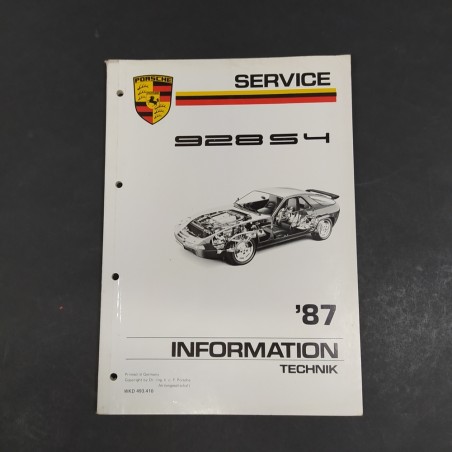 Manuale Service e informazioni tecniche vetture Porsche 928 S4 del 1987