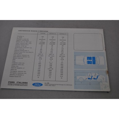 PROSPEKT DEPLIANT BROCHURE FORD CORTINA 8 PAGINE ITALIANO - OTTIMO