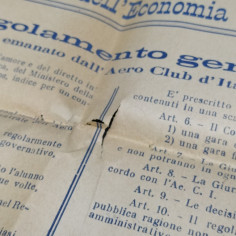 Manifesto del trofeo Coppa Bonmartini 1926, Aeroclub Roma 54,5x76 cm con strappi 2
