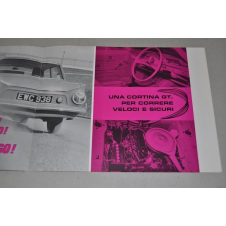 PROSPEKT DEPLIANT BROCHURE FORD CORTINA GT - 2 PAGINE ITALIANO
