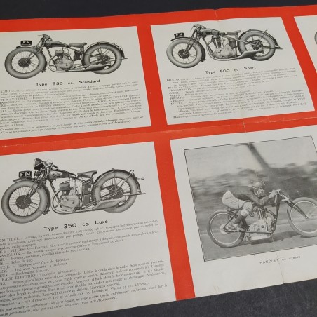 Catalogo motociclette Motos Fabrique Nationale d'Armes 1931 in francese