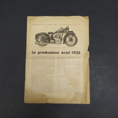 Pagina estratta dalla rivista Motociclismo 1934 sulla motocicletta Ariel 1935