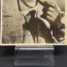 Fotografia e autografo dell'attore Amedeo Nazari ingiallita, 15x10,5 cm 2